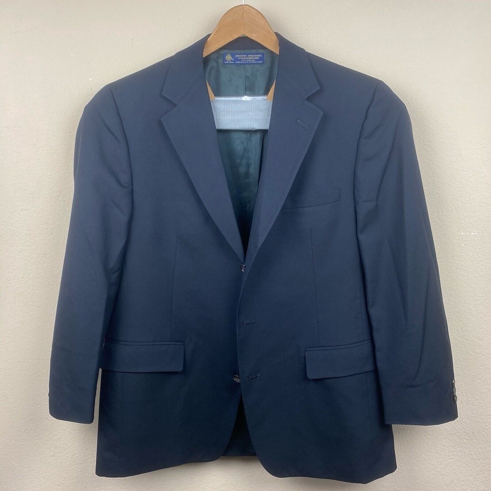 Brooks Brothers Established 1818 Men's Solid Black Wool‎  Blazer 44L